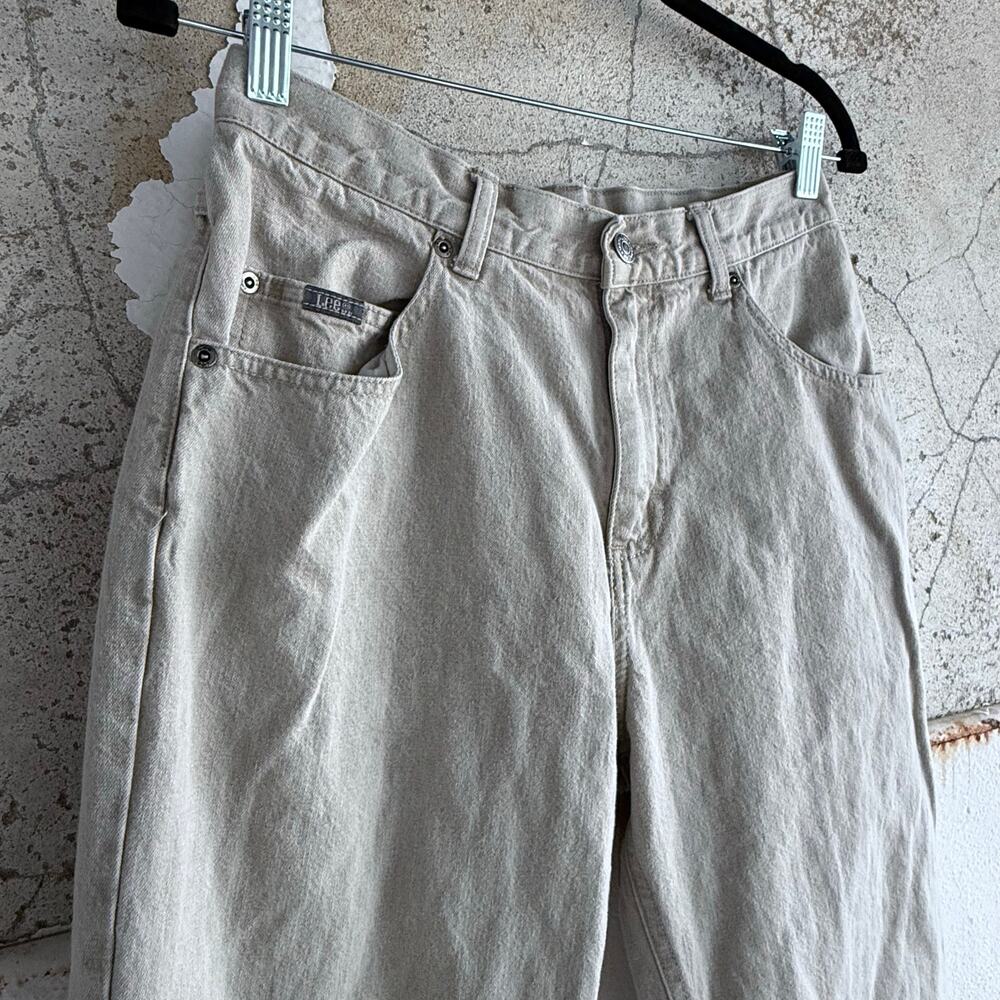 Vtg Lee Jeans Womens 8 High Rise Straight Leg Mom Denim Beige 90s Minimalist - Picture 2 of 7